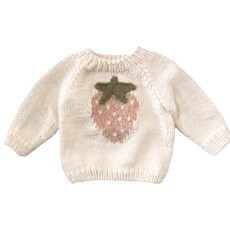 The Blueberry Hill Strawberry Pullover Sweater Cream