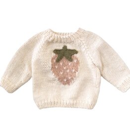The Blueberry Hill Strawberry Pullover Sweater Cream