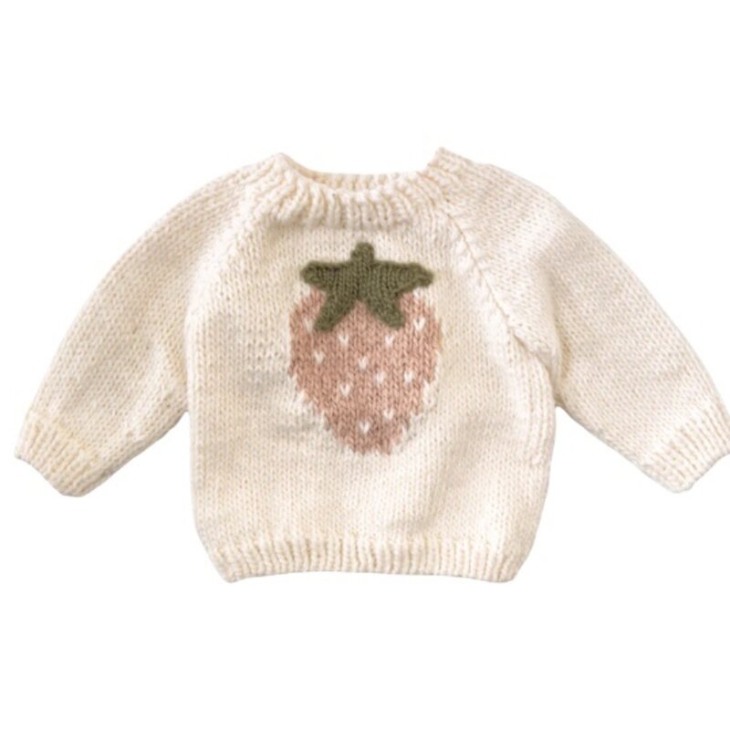 The Blueberry Hill Strawberry Pullover Sweater Cream