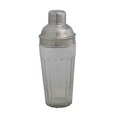 9.25"H Heavy Bottom Clear Glass W Steel Cover