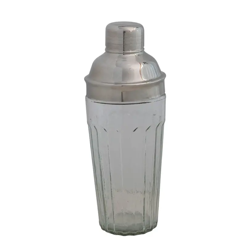 9.25"H Heavy Bottom Clear Glass W Steel Cover