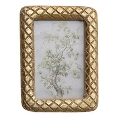5-1/4"L x 7-1/4"H Mango Wood Photo Frame w Diamond Pattern