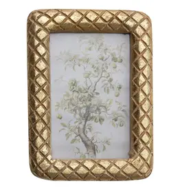 5-1/4"L x 7-1/4"H Mango Wood Photo Frame w Diamond Pattern