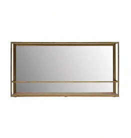 23-1/2"W Metal & MDF Wall Shelf w Mirror
