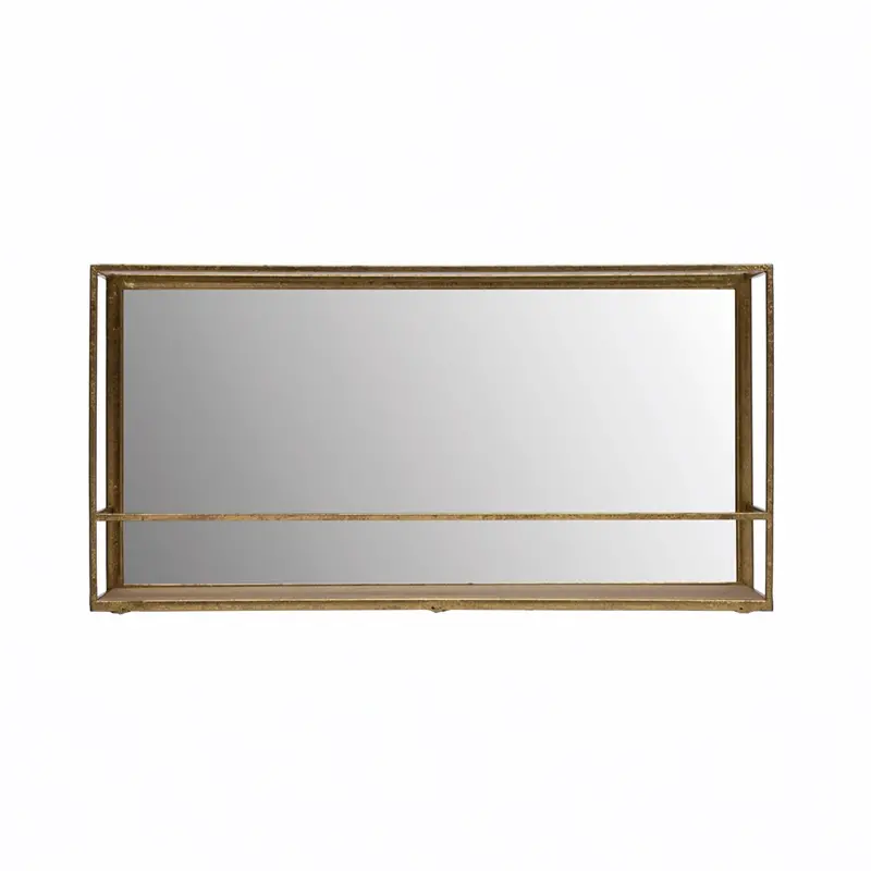 23-1/2"W Metal & MDF Wall Shelf w Mirror