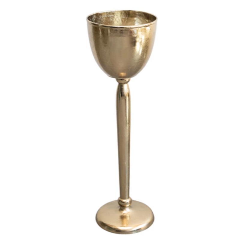 Aluminum Bottle Cooler, Gold Finish 10-1/2" Rd x 34-1/2"H