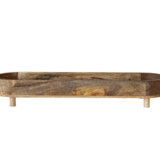 13-3/4"Rnd Metal Footed Mirror Tray