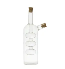 8-1/2"H 8 oz. & 4 oz. Glass Oil & Vinegar Cruet