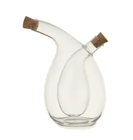 3-1/2"L x 6"H Glass Oil & Vinegar Cruet w/ Cork