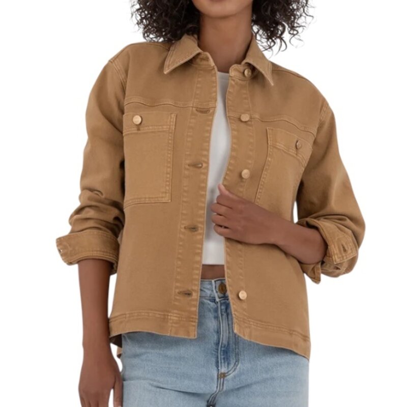 Kut From The Kloth BARB SHIRT JACKET W COLLAR CARAMEL