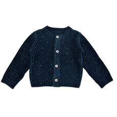 Viverano Classic Chunky Knit Button Sweater Cardigan Speckled Navy