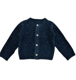 Viverano Classic Chunky Knit Button Sweater Cardigan Speckled Navy