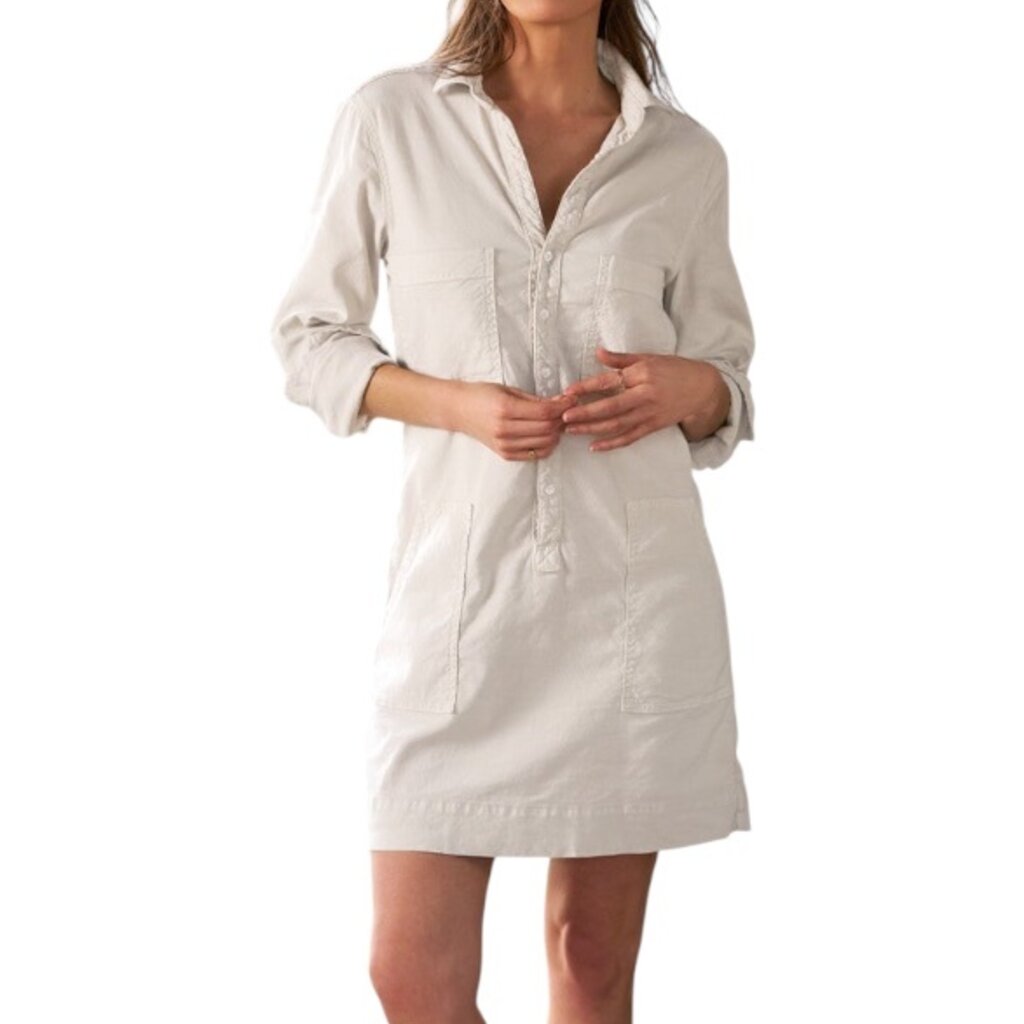 Frank & Eileen SOUTHERN LONG SLEEVE PLAYSUIT DRESS SAND AND STRIPE