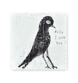 Sugarboo Black Bird Hello I Love You - Art Tile Collection