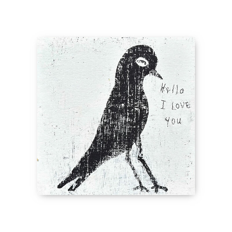 Sugarboo Black Bird Hello I Love You - Art Tile Collection