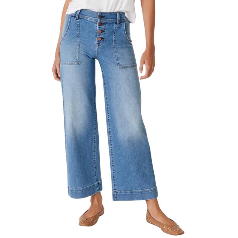 CAMILLE EXPOSED BUTTON WIDE LE BLUE STORY