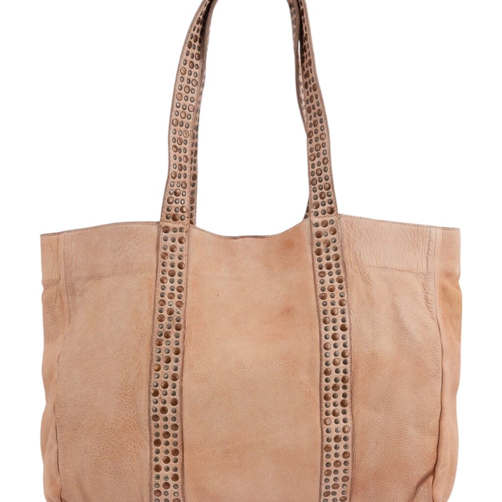 PIET STUDDED LEATHER TOTE BAG SAND