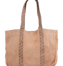 PIET STUDDED LEATHER TOTE BAG SAND