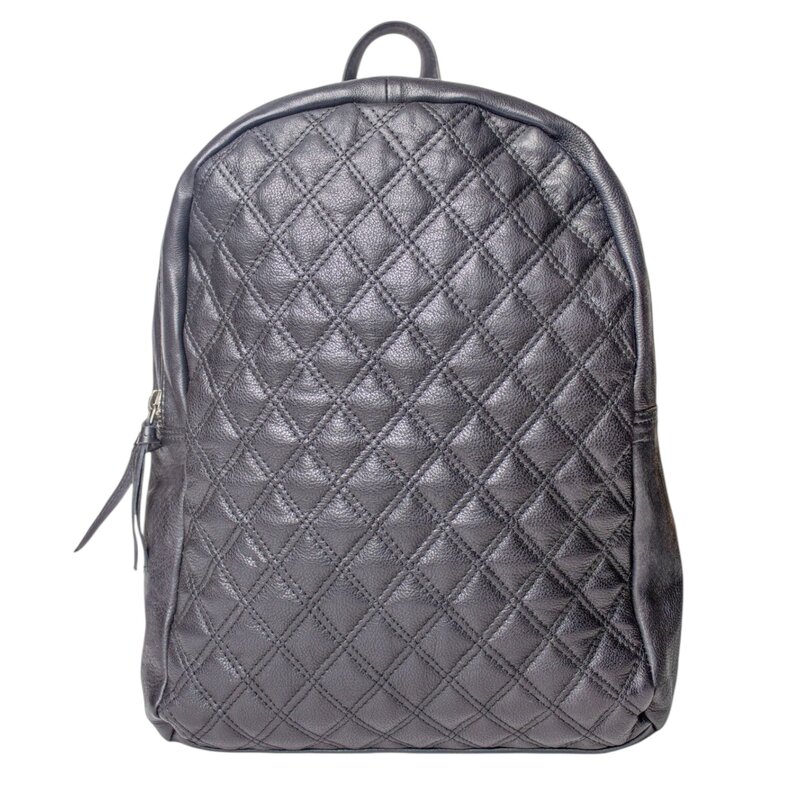 BEKEMA DIAMOND PATTEREND LEATHER BACKPACK BLACK