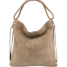 ADEN SUEDE LEATHER TOTE BAG BEIGE