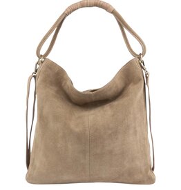 ADEN SUEDE LEATHER TOTE BAG BEIGE