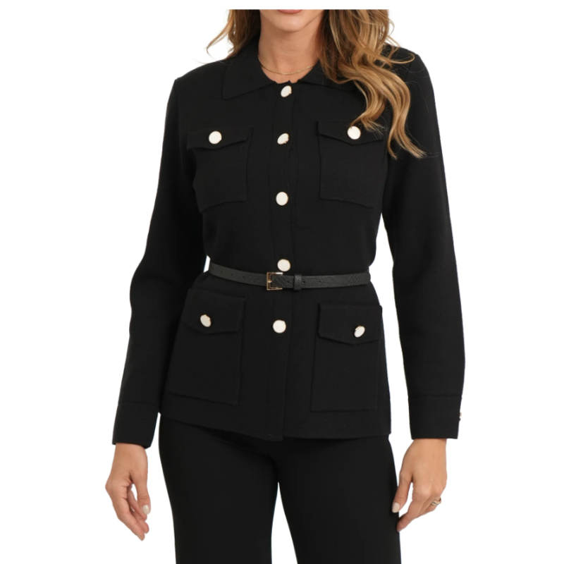 BELTED CARDIGAN BLACK