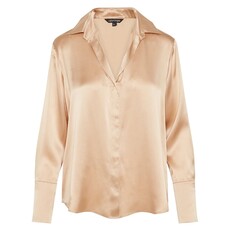 Catherine Gee Daria French Cuff Silk Blouse Champagne