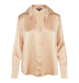 Catherine Gee Daria French Cuff Silk Blouse Champagne