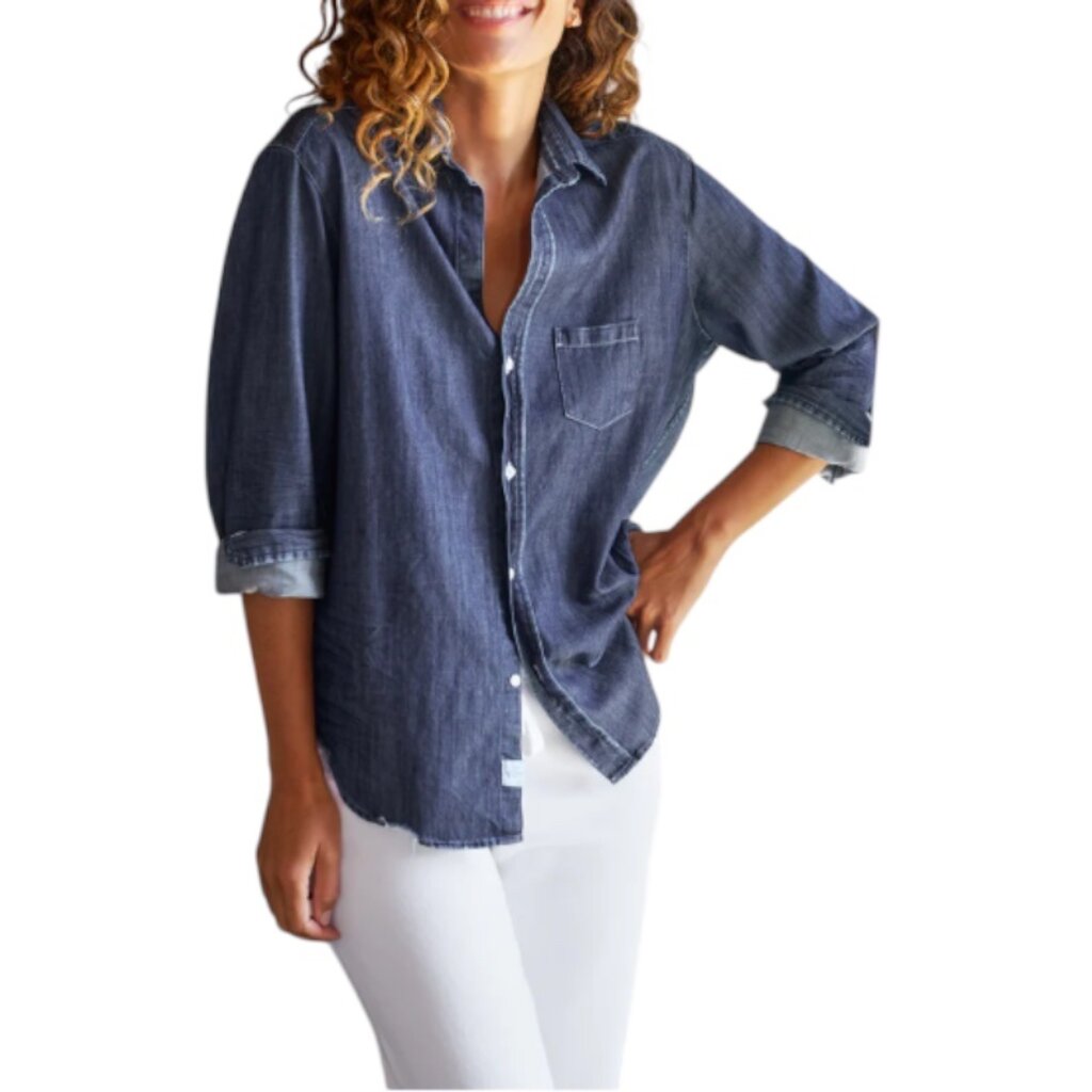 Frank & Eileen EILEEN Relaxed Button-Up Shirt Vintage Dark Wash