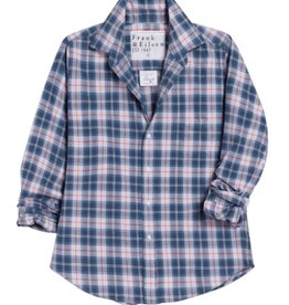 Frank & Eileen BARRY Tailored Button Up Shirt Grey Red Plaid