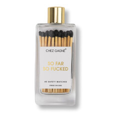 Chez Gagne So Far So Fucked - Glass Bottle Safety Matches - Black
