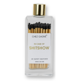 Chez Gagne In Case of Shitshow - Glass Bottle Safety Matches - Black