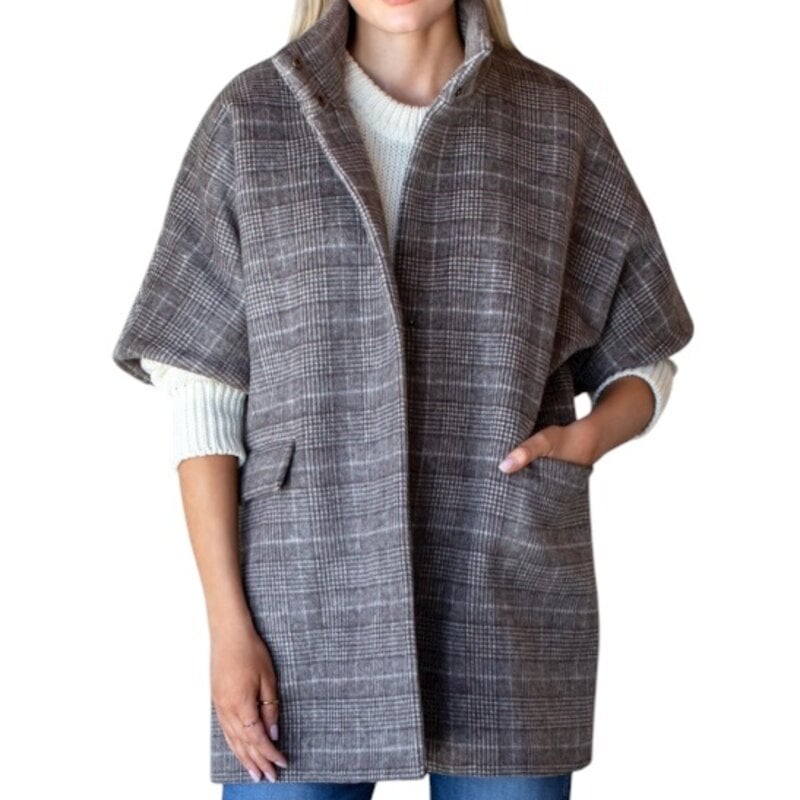 Emerson Fry LAYERING JACKET STEWART PLAID CHESTNUT
