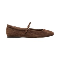 REYES DARK BROWN SUEDE BALLET FLAT AS SIZED