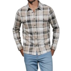 7DIAMONDS GENERATION LONG SLEEVE SHIRT TAN PLAID
