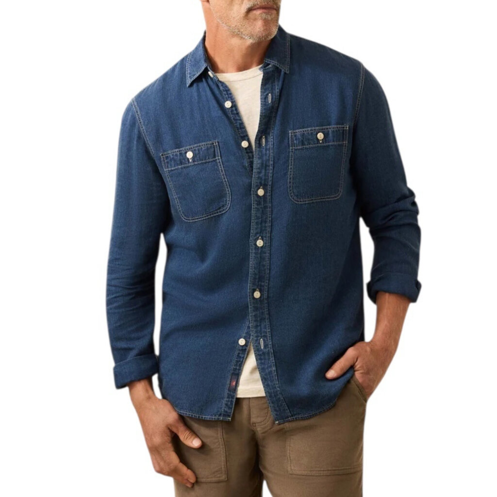 Faherty FOR HIM THE TRIED AND TRUE CHAMBRAY WORK SHIRT OOW