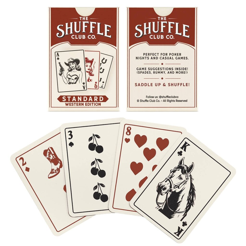 SHUFFLE CLUB CO Western Playing Cards – Vintage Cowboy-Inspired Deck