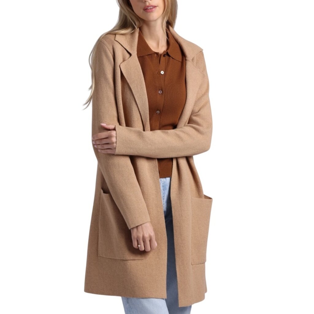Cttn Cashmere Solid Double Face Notch Collar Coat Camel