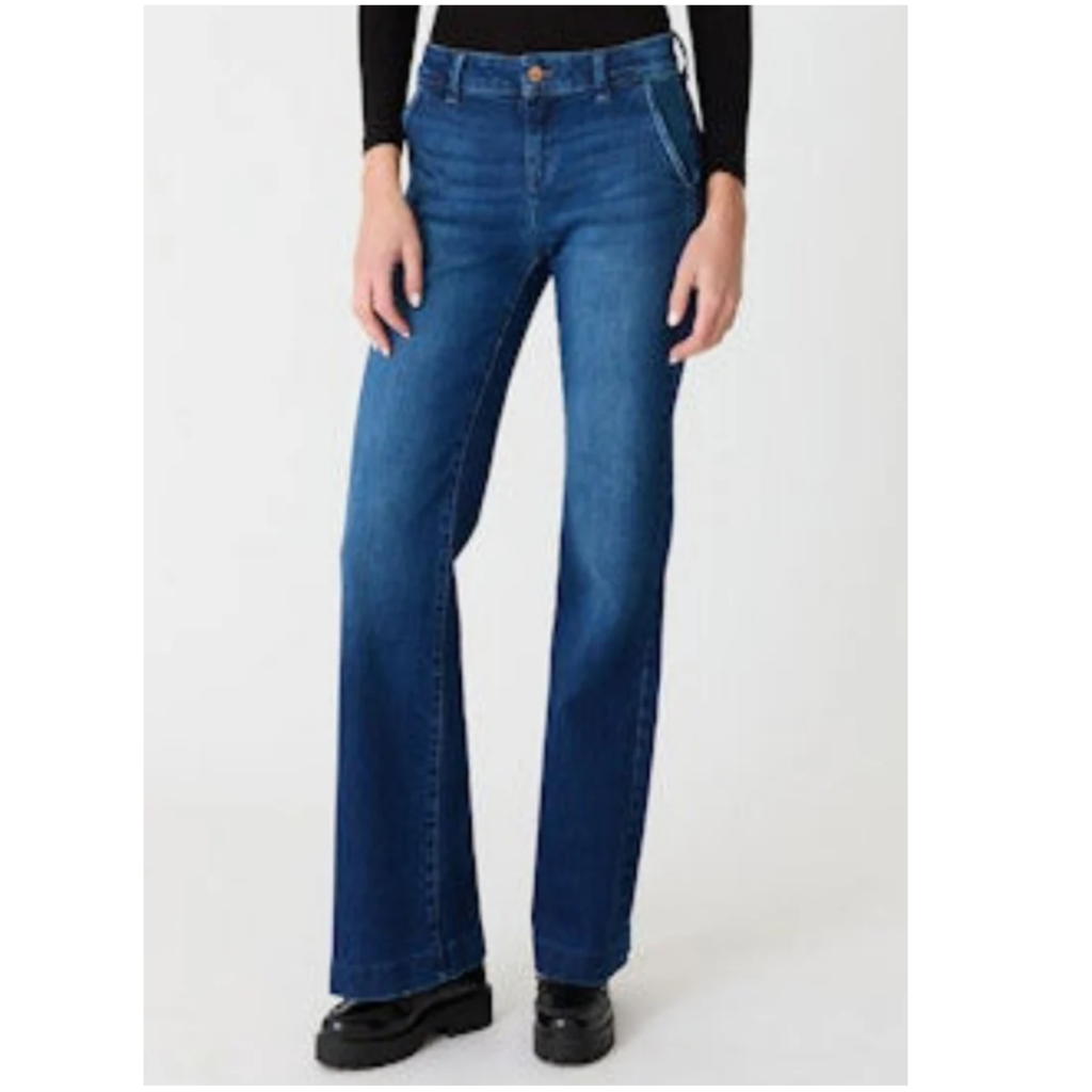 GINA TROUSER DENIM MOODY BLUES
