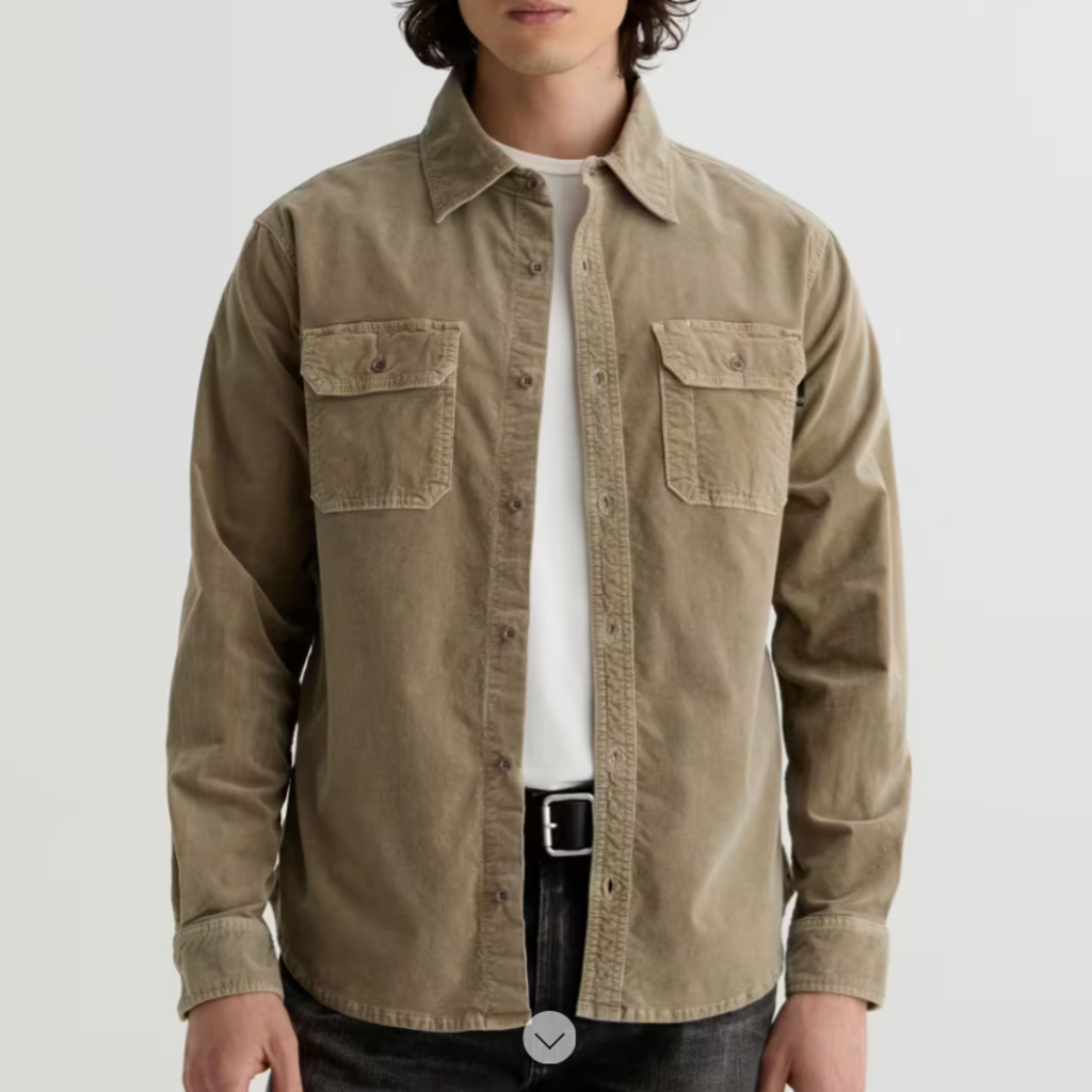 AG FOR HIM CURTIS WORK SHIRT SULFUR INDUSTRIAL TAUPE