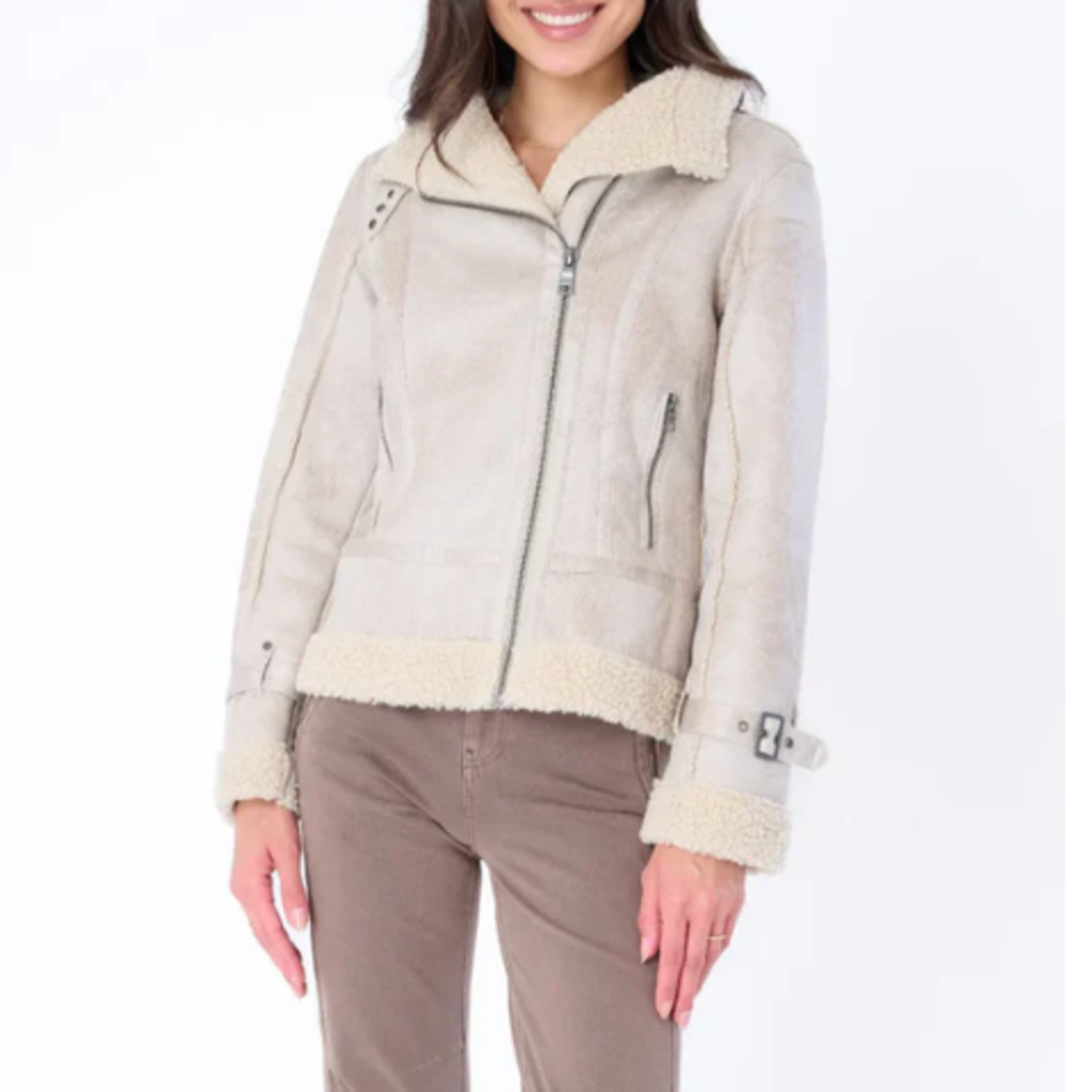FAUX FUR BIKER JACKET BUFF