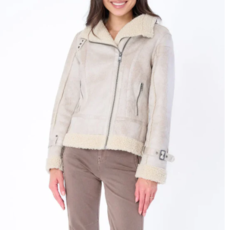 FAUX FUR BIKER JACKET BUFF