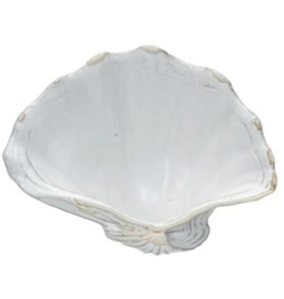 Stoneware Shell Shaped Dish, White