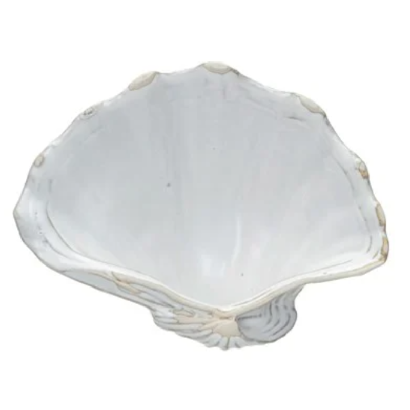 Stoneware Shell Shaped Dish, White