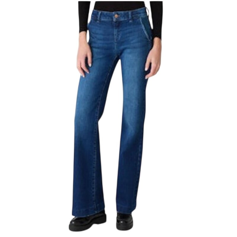 GINA TROUSER DENIM MOODY BLUES
