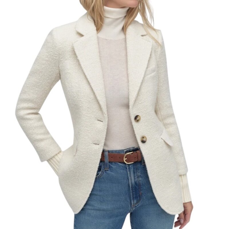 FAVORITE DAUGHTER THE CITY BLAZER WHITE BOUCLE