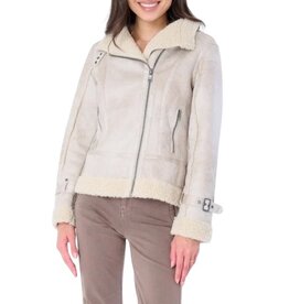 FAUX FUR BIKER JACKET BUFF