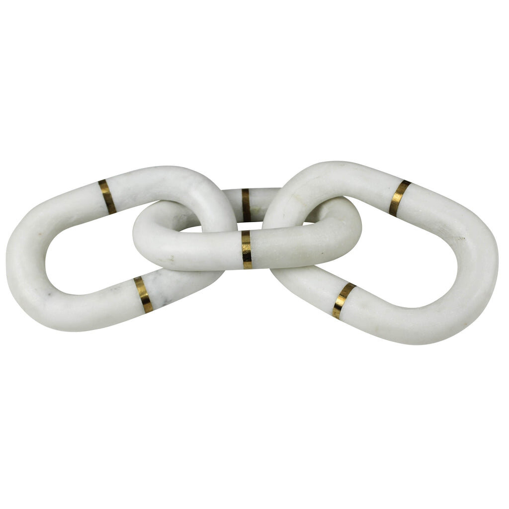White Marble Chain with Brass