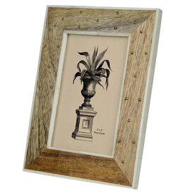 Mango Wood Brass & Bone Frame 4x6
