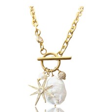 VB&CO Fresh Water Pearl Star Gold Necklace